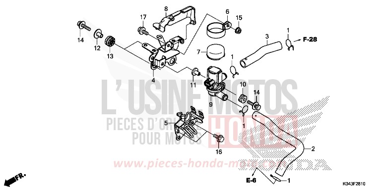 ELECTROVANNE INJECTION D'AIR de Forza 300 ASTEROID BLACK METALLIC (NHA35) 2013